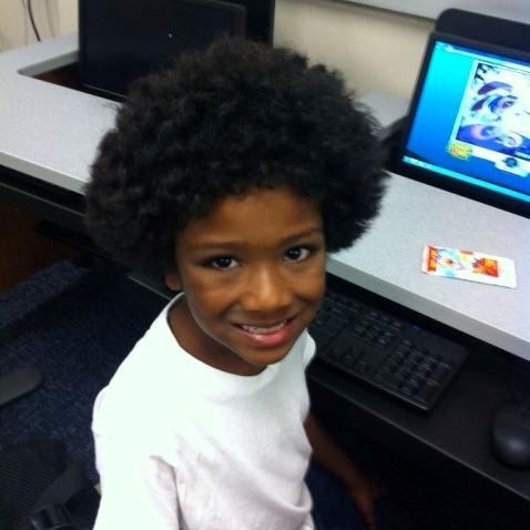 Boy using a computer