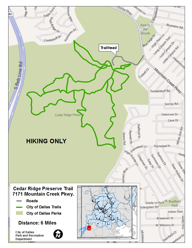 Cedar Ridge Preserve Trail Map