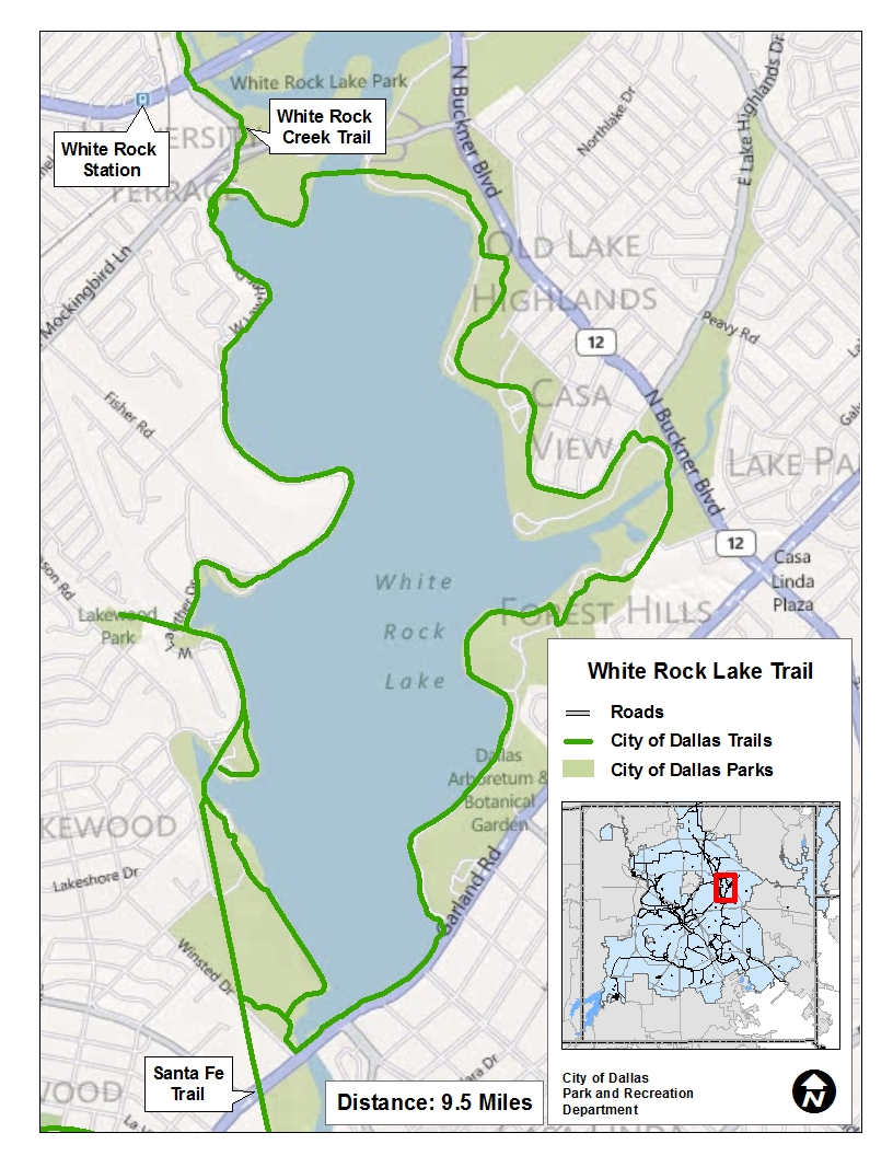 White Rock Lake Trail Map