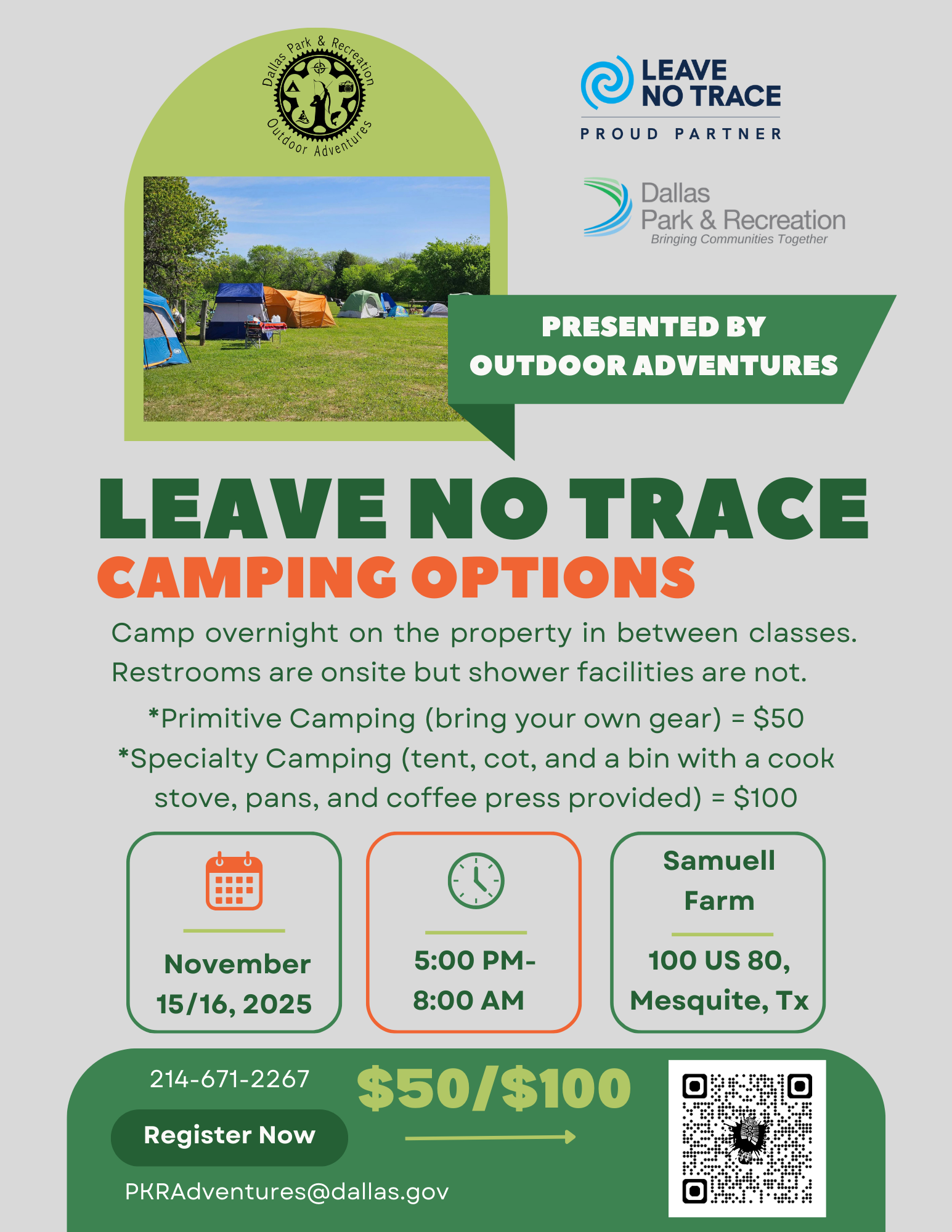 Public Class Camping Options November 2025