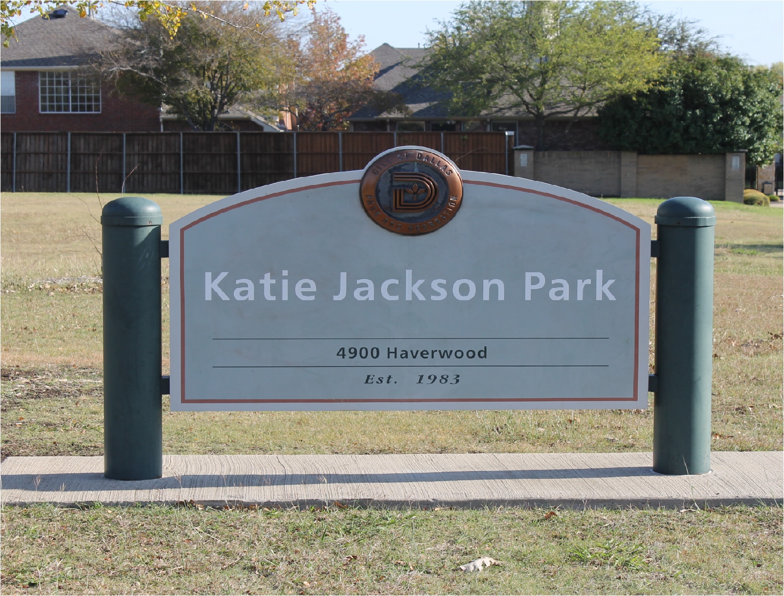 Katy Jackson Park Sign