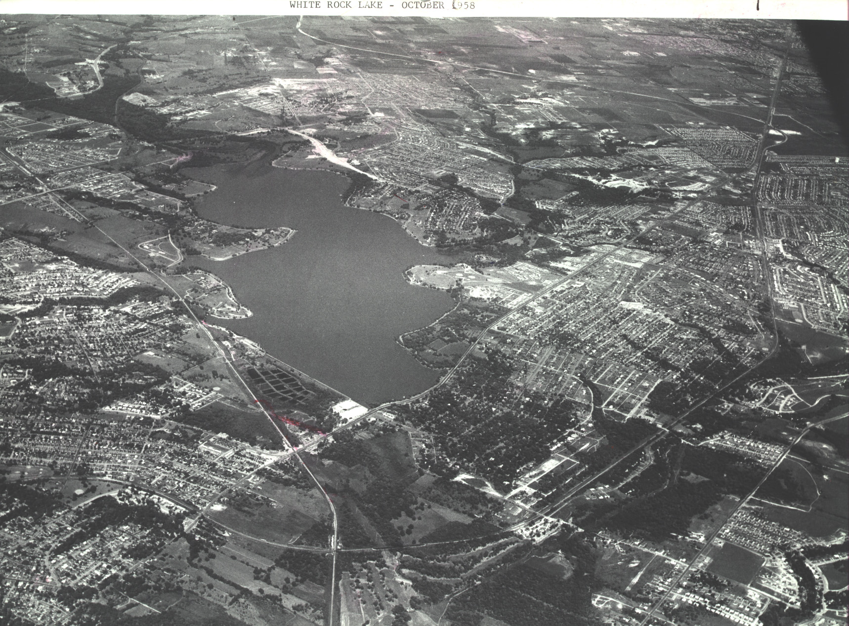 White Rock Lake looking north, 1958